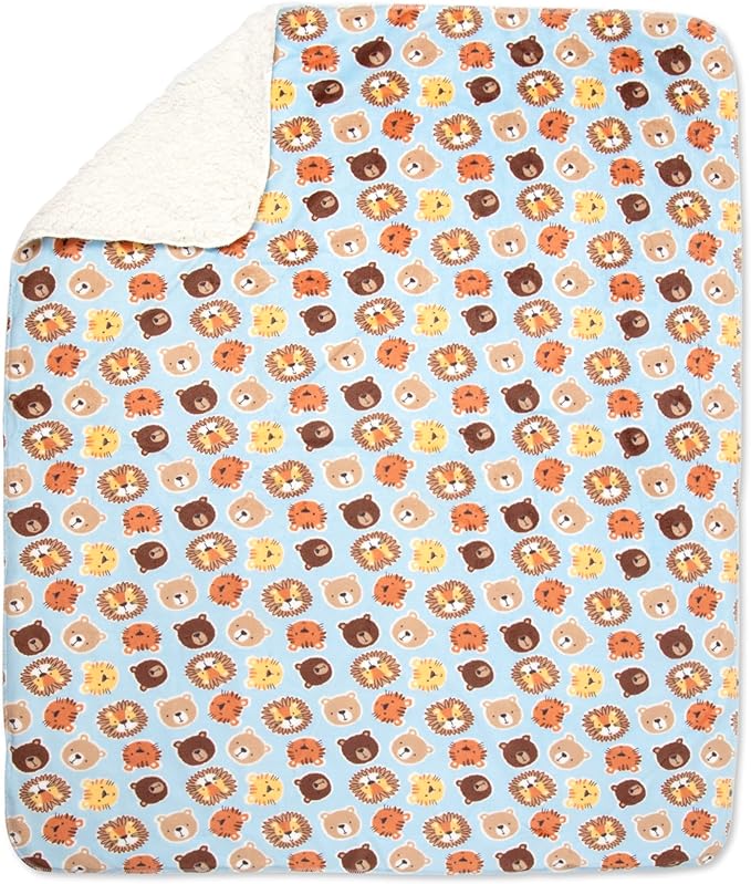 Baby Essentials Sherpa Fleece Baby Blanket 35x30 – Super Soft, Warm Reversible Baby Blankets for Newborns, Infants, Toddlers, and Nursery