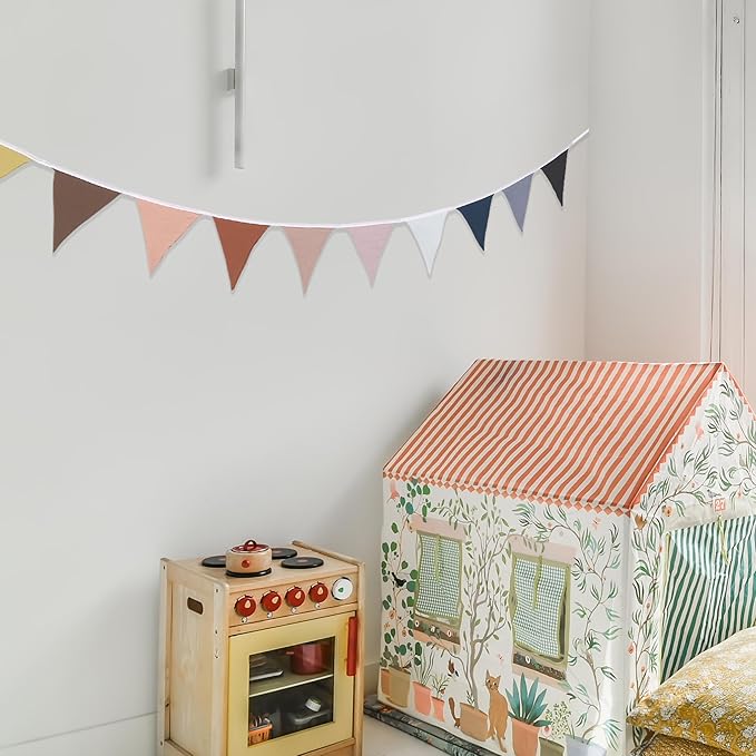 Pennant Banner Flags,Infant and toddler room decoration pennant,for Nursery Decor Baby Birthday Boho Wedding Shower Party Event (Colorful triangular flag banner98)