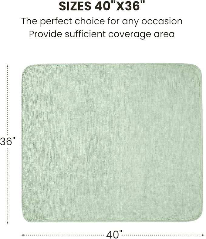 Konssy Muslin Baby Blankets for Girls Boys, 100% Cotton Crib Blanket for Infant Toddler, Super Soft and Lightweight Nursery Swaddling Wrap 40"x36" (Woodland)