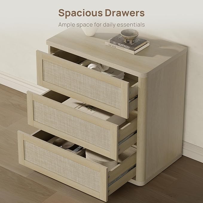 SICOTAS Dresser for Bedroom 12 Drawer Dressers & Chests of Drawers for Nursery Large Long Rattan TV Stand Set for Bedroom Living Room 103" Wide Boho Clothes Closet Storage for Closet Hallway Entryway