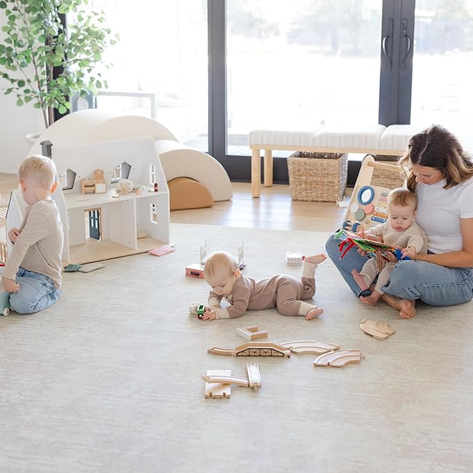 Baby Play Mat for Floor - Sandstone (6x8ft) - Premium EVA Foam Play Mat for Babies & Toddlers (Ages 0-5+) Non-Toxic Playmat for Tummy Time, Crawling & Playroom - Stylish & Comfortable