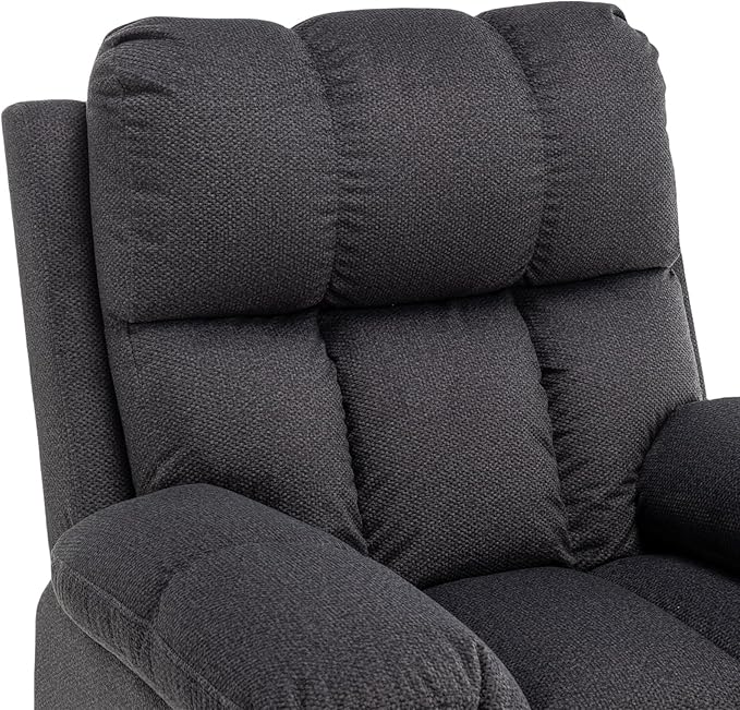 HOMEFLEX Modern Rocker Recliner Chair for Adults, Overstuffed Rocking Chairs for Nursery, Manual Swivel Recliners Armchair, Upholstered Fabric Rocker Sofa for Living Room, Bedroom (Black)