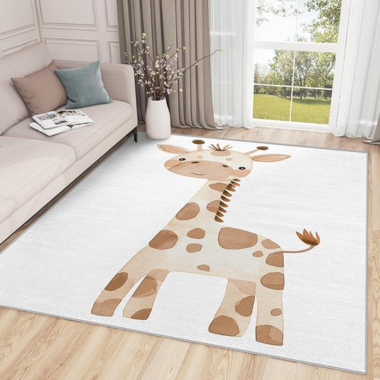 Giraffe Rugs for Baby Nursery - 2x3 Rug - Giraffe Rug - Cute Cartoon Safari Area Rug - Kids Baby Nursery Rugs - Zoo Animal Carpet - Home Decor