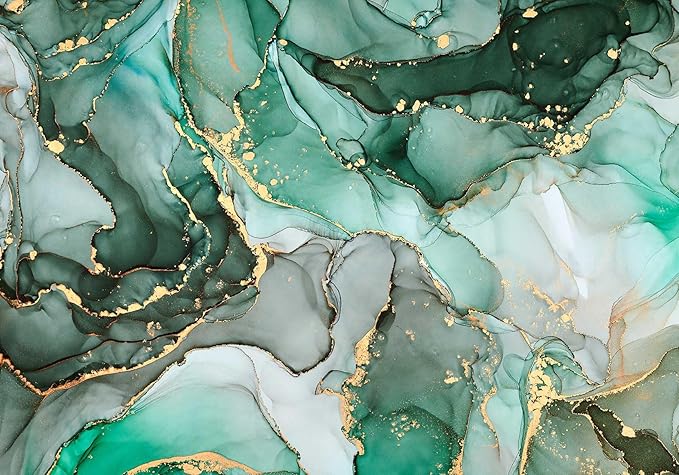 Green Marble Wallpaper Mural Abstract Large Photo Art Wall Murals for Bedroom Living Room (Not Self-Adhesive)