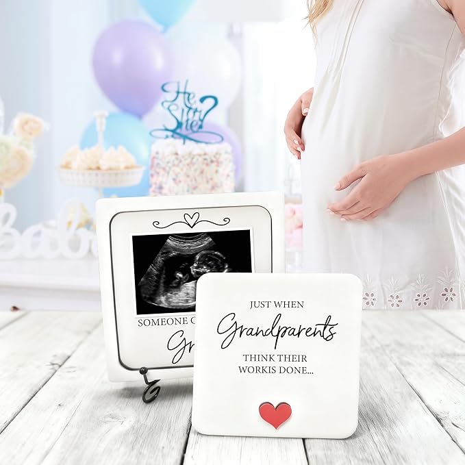 Pregnancy Announcement Ultrasound Picture Frame, Just When Grandparents Think Their Work is Done Someone Calls Them Great Wooden Surprise Box, Baby Announcement Pregnancy Reveal Gifts