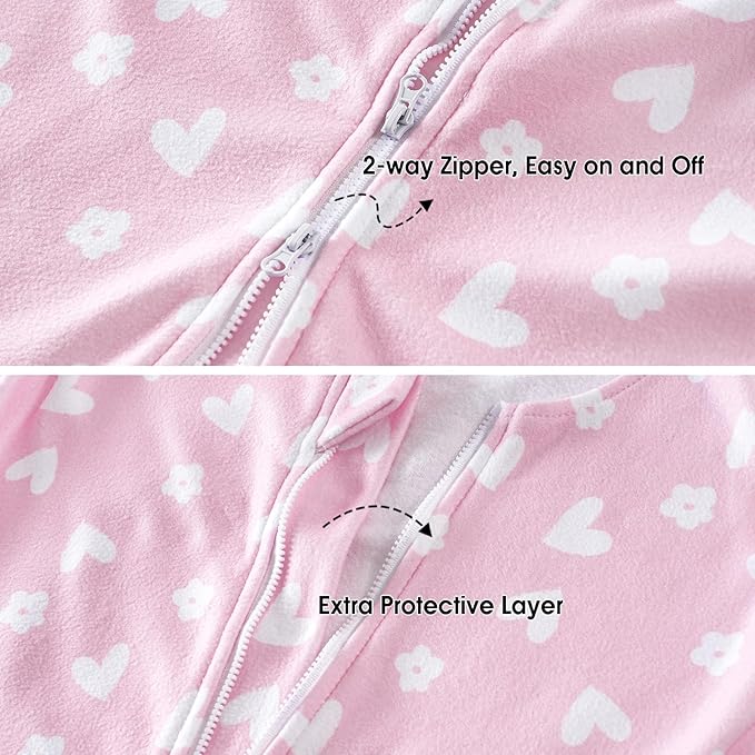 PHF 3 Pack Warm Micro-Fleece Baby Sleep Sack 12-18 Months, Soft Baby Wearable Blanket, 2-Way Zipper Sleeping Bags, Comfy Toddler Sleeping Sack for Girls, Large Size, Butterfly