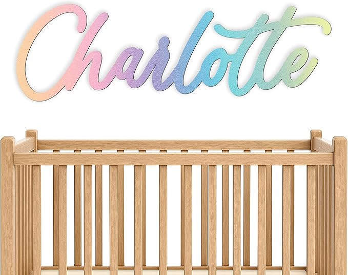 Wooden Name Signs (Rainbow colors) - Personalized wood letters for girl, Baby name sign, Custom name sign nursery, Toddler girl room decor, Home decor
