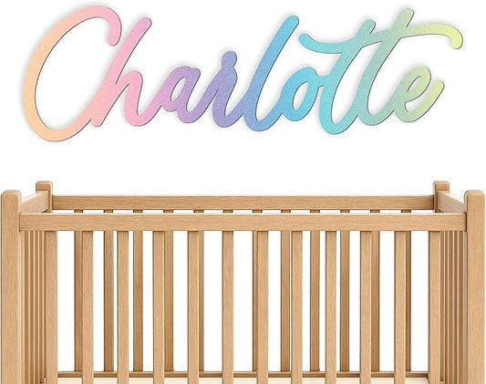 Wooden Name Signs (Rainbow colors) - Personalized wood letters for girl, Baby name sign, Custom name sign nursery, Toddler girl room decor, Home decor