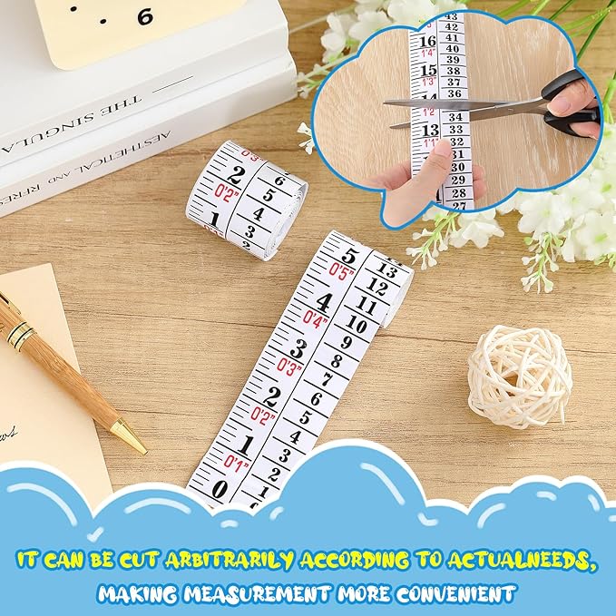 Tatuo 2 Pcs Growth Chart Wall Labels Height Indicator Tape Ruler Growth Chart Decor Height Indicator Adhesive Ruler for Home Room Measuring (White)