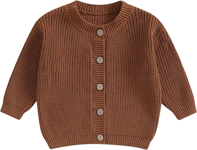 Newborn Baby Boy Girl Knit Sweater Cardigan Winter Warm Button Down Sweatshirt Top Outfit Cute Infant Fall Clothes