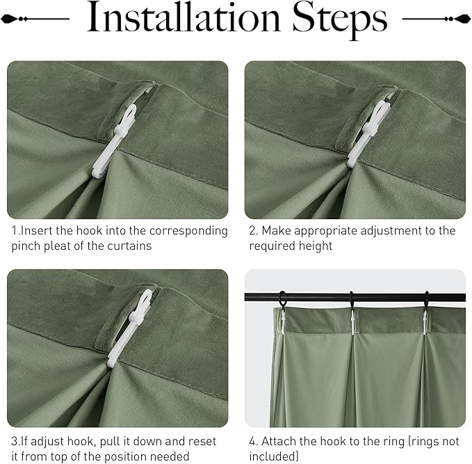 StangH Sage Green Velvet Curtains 96 inches Long, Luxury Pinch Pleated Living Room Darkening Drapes Thermal Insulated Christmas Decorative Home Decor for Hotel Dining Room, W38 x L96, 2 Panels