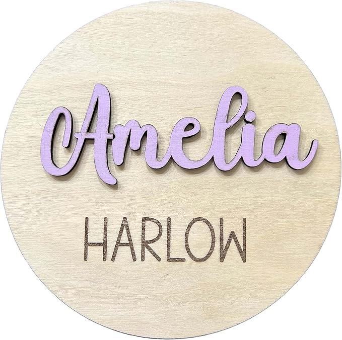 Personalized 3D Birth Announcement Sign, Custom Baby Name Hospital Photo Prop, Many sizes, 12 Font Options, 30 Colors