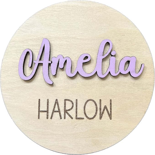 Personalized 3D Birth Announcement Sign, Custom Baby Name Hospital Photo Prop, Many sizes, 12 Font Options, 30 Colors