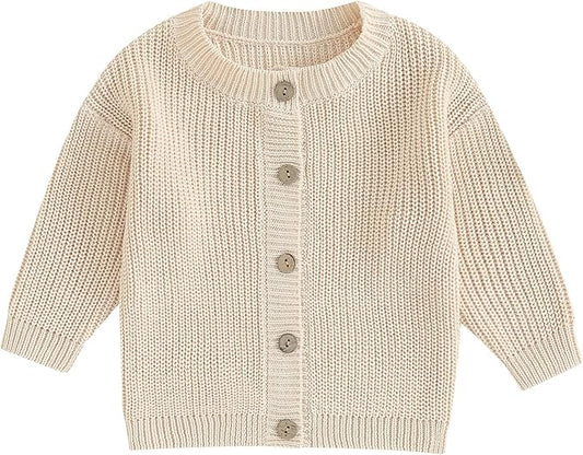 Newborn Baby Boy Girl Knit Sweater Cardigan Winter Warm Button Down Sweatshirt Top Outfit Cute Infant Fall Clothes