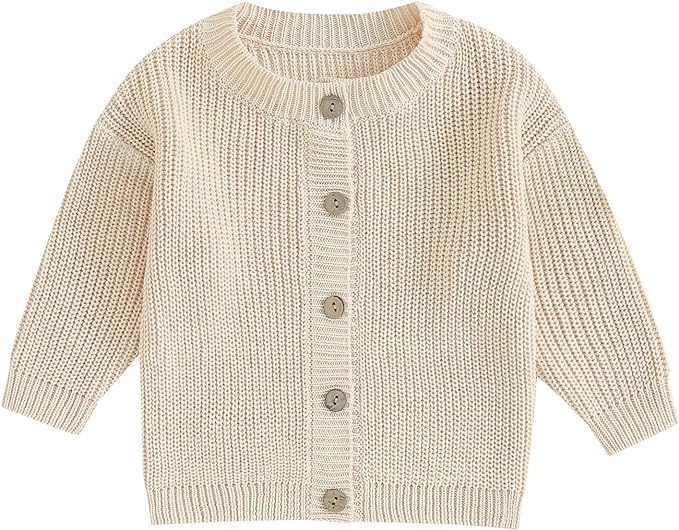 Newborn Baby Boy Girl Knit Sweater Cardigan Winter Warm Button Down Sweatshirt Top Outfit Cute Infant Fall Clothes