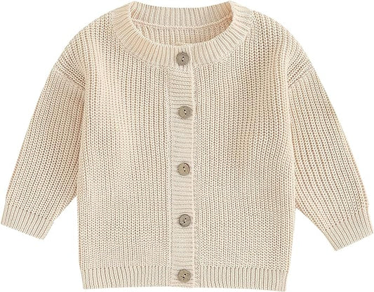 Newborn Baby Boy Girl Knit Sweater Cardigan Winter Warm Button Down Sweatshirt Top Outfit Cute Infant Fall Clothes