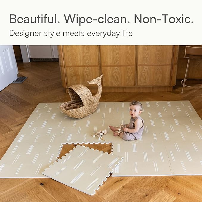 Lillefolk Foam Baby Play Mat – Interlocking Tiles for Kids | Non-Toxic Crawling Mat for Tummy Time, Toddlers & Babies – 6x6ft 9 Tiles
