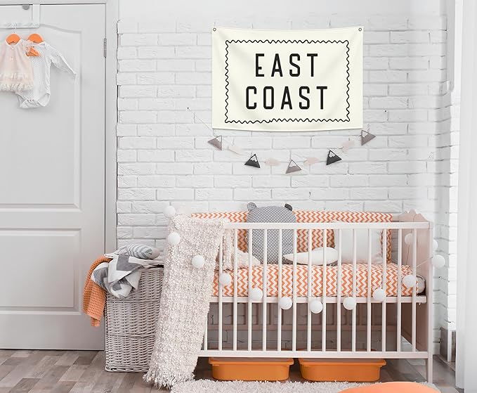 Boho Beach Rectangular Banner Print Flag Wall Art Decor Gift for Baby Boy Girl Kids Teen,Nursery Bedroom Reading Room Playing Room Decor-East Coast Theme-Baby,Shower Birthday Christmas Gift