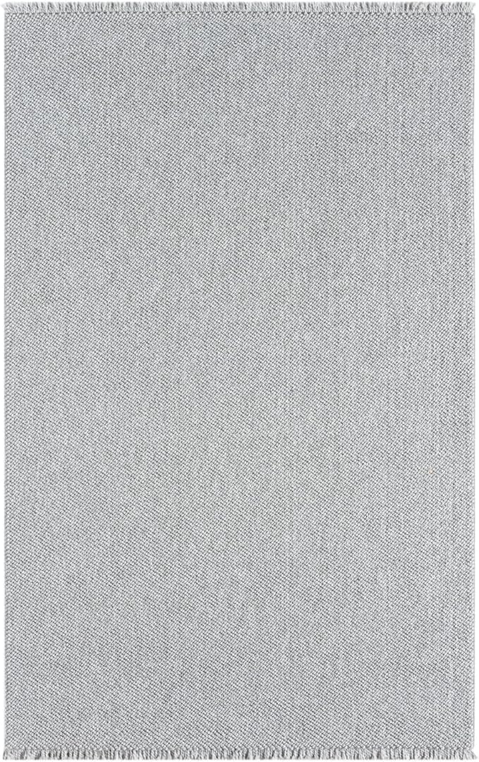 LUXE WEAVERS Solid Machine Woven Gray 4x6 Area Rug, Indoor Stain-Resistant Carpet