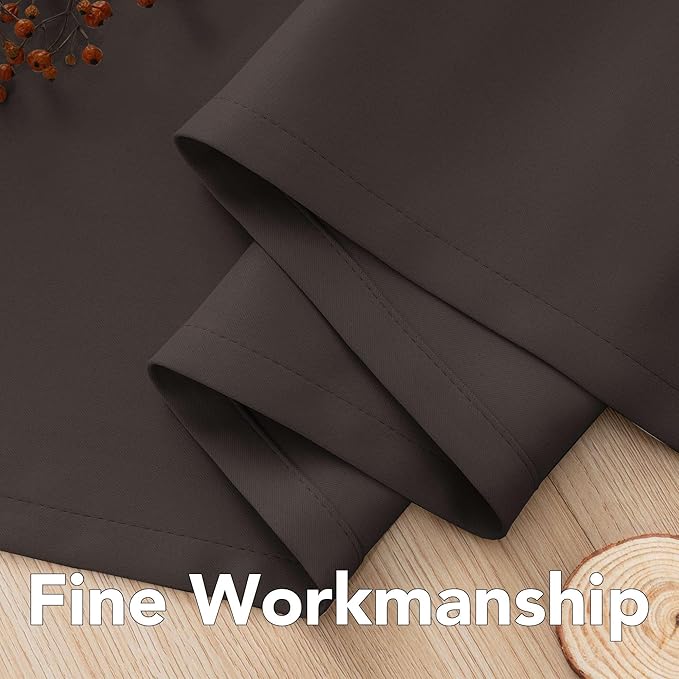 H.VERSAILTEX Brown Blackout Curtains 2 Panels Room Darkening Curtains Window Panel Drapes Kitchen Curtains- (Chocolate Brown Color)- 52 inch Wide by 84 inch Long Solid Pattern, Grommet Top