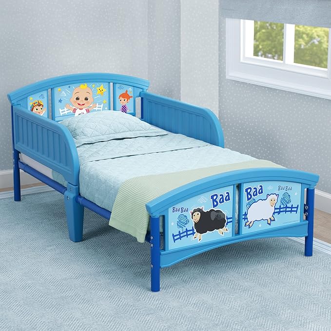 Delta Children Plastic Toddler Bed, Plastic/Steel, CoComelon