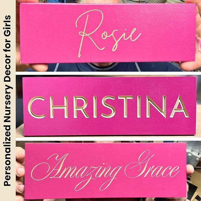 Personalized Nursery Name Sign, Choice of Size, Colors and Fonts | Personalized Custom Wood Name Sign, Baby Name Sign, Nursery Wall Decor, Toddler Room Wall Decoration | True Stock Studios.