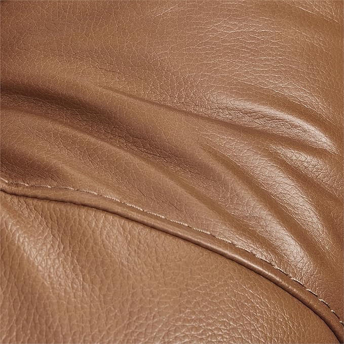 CHITA Genuine Leather Power Swivel Glider Recliner Chair for Adults, FSC Certified Electric Nursery Rocker Recliner Chair for Living Room, Saddle Brown