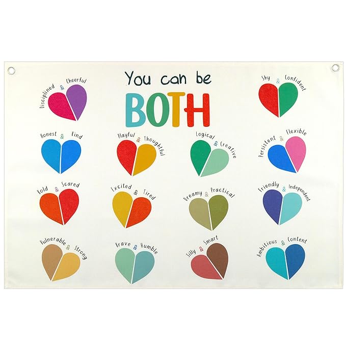 Boho Rectangular Banner Flag Wall Decor Gift for Baby Boy Girl Kid,Nursery Playroom Reading Room Bedroom Decor Decor-You Can Be Both-Baby Present Shower,Birthday Christmas Gift