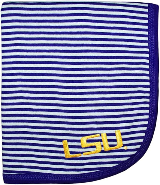 Creative Knitwear LSU Tigers Striped Baby Blanket