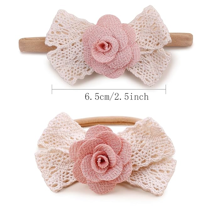 Baby Girl Floral Headband Nylon Flower Crown Elastic Hairband 3pcs Hair Accessories Gift for Girls (9561)