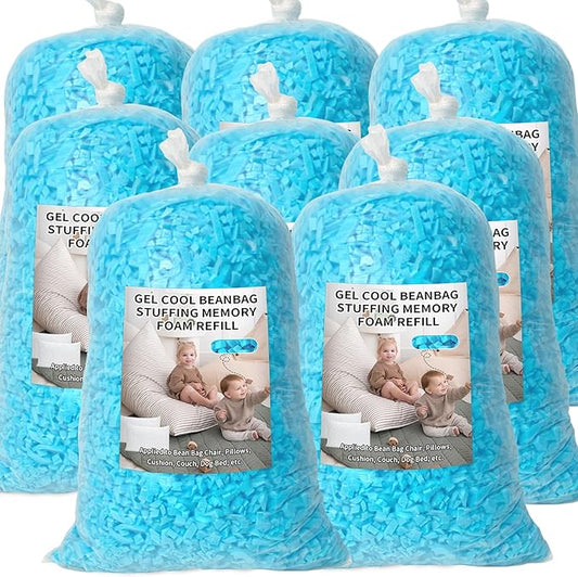Bean Bag Filler, 40 lbs Shredded Memory Foam Filling, Soft Pillow Stuffing Bean Bag Refill Foam for Couch, Cushion, Stuffed Animals, Dog Bed, Arts Crafts