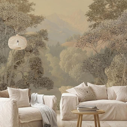 AFZEVEB-Tropical Jungle Wallpaper Landscape Tree Wall murals for Bedroom 182"x120"(Not Peel and Stick)