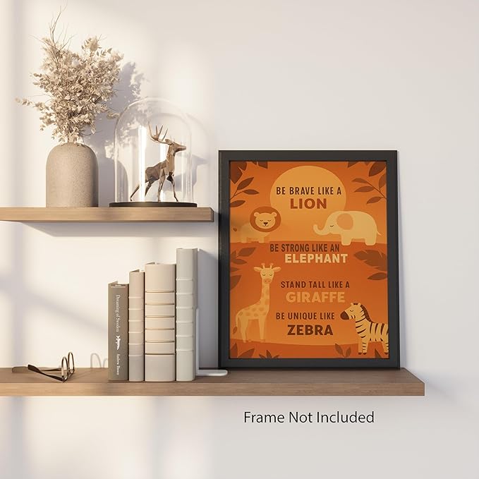 ZUKIY Safari Animal Affirmation Print - Jungle Nursery Wall Decor - Safari Nursery Decor for Boys and Girls - Animal Wall Art - Baby Pictures for - Woodland Poster