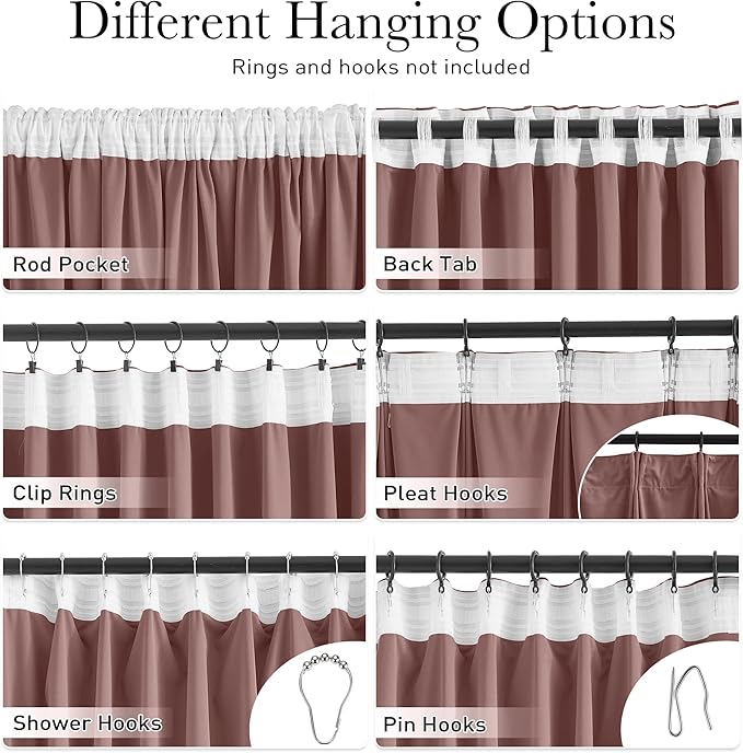 StangH Mauve Velvet Curtains - Wild Rose Thermal Insulated Room Darkening Curtains 84 inches Long for Bedroom, Super Soft Home Decor Drapes for Dressing/Theater Room, W52 x L84, 2 Panels