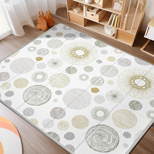 Extra Large Baby Play Mat 79x71, Foldable, Waterproof, Safe & Thick Playmats for Babies and Toddlers, Indoor & Outdoor Use