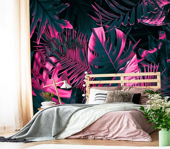 XMPMBM-Tropical Botanical backsplash Large Decorative Wallpaper Plant Leaf Bedroom Bathroom Wall Mural- W 132" X H 92"（93 Square Foot）