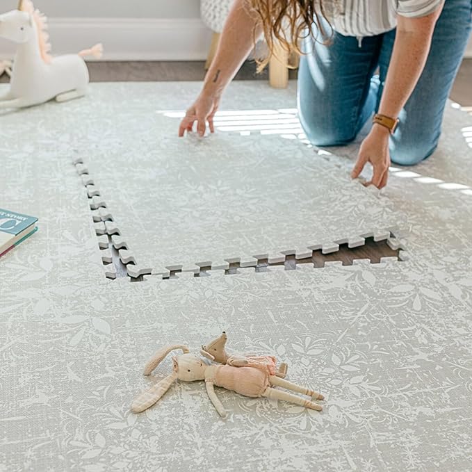 Baby Play Mat for Floor - Eden (6x8ft) - Premium EVA Foam Play Mat for Babies & Toddlers (Ages 0-5+) - Non-Toxic Playmat for Tummy Time, Crawling & Playroom - Stylish & Comfortable