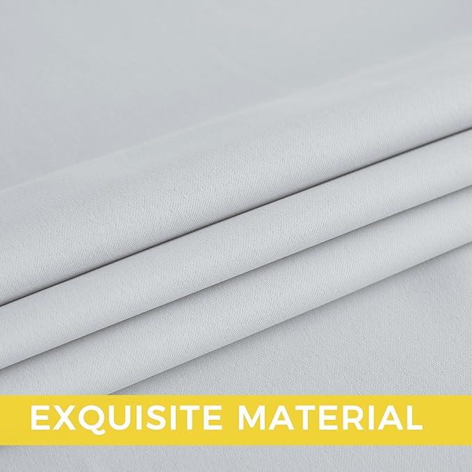NICETOWN Greyish White Room Darkening Panels - Grommet Thermal Insulated Window Treatments for Bedroom, Yard, Nursery, Kids Room, Laundry - Breathable, 2 Panels, W52 x L63
