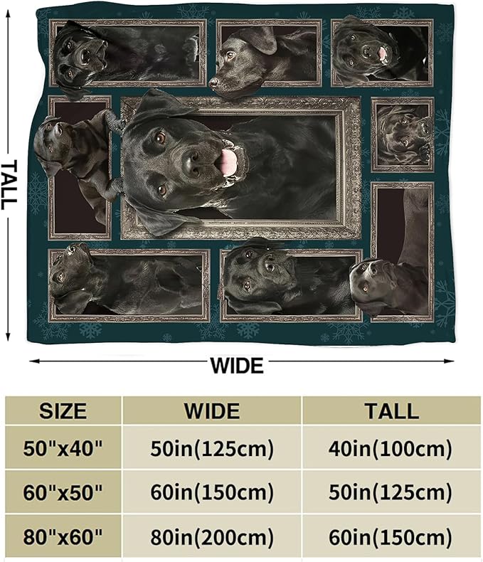 Labrador Retriever Dog Blanket Gifts and Decor - Cute Throw for Girls, Women, Kids, Adults - Soft Warm Cozy Fleece for Couch, Sofa, Bed 50"x40"