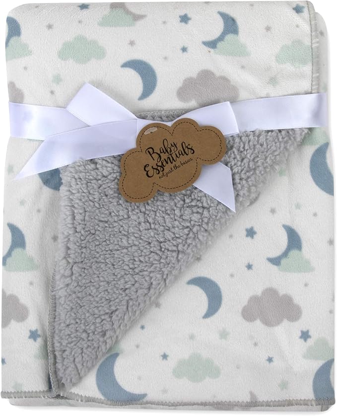 Sherpa Fleece Baby Blankets for Boys and Girls – Colorful, Reversible Baby Blankets for Newborns, Infants, Toddlers, and Nursery (Celestial)