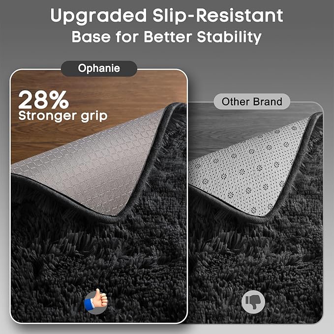 Ophanie 6x9 Charcoal Rugs for Living Room, LargeFluffy Shag Fuzzy Plush Soft Living Room Area Rugs, Floor Shaggy Carpets for Bedroom, Carpet for Kids Boys Girls Dorm Nursery Home Decor Aesthetic