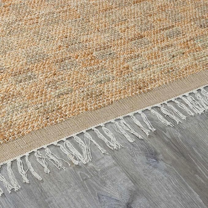 BoutiqueRugs Ionut Modern Jute Neutral Color Extra Large Area Rug - Bohemian Sea Grass Natural Fiber Geometric Carpet for Living Room - Rattan - Brown, Beige, Cream - 10' x 14'