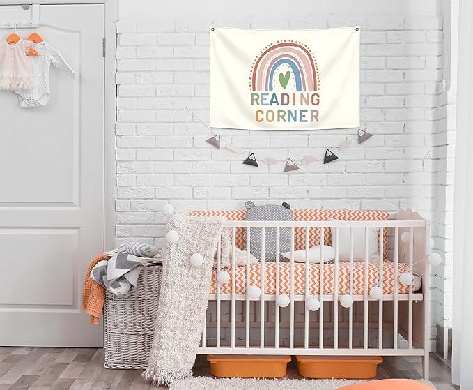 Boho Rectangular Banner Flag Wall Decor Gift for Baby Boy Girl Kids Teen,Reading Rome Nursery Classroom Homeschool Decor-Reading Corner Theme-Baby Present Shower,Birthday Christmas Gift