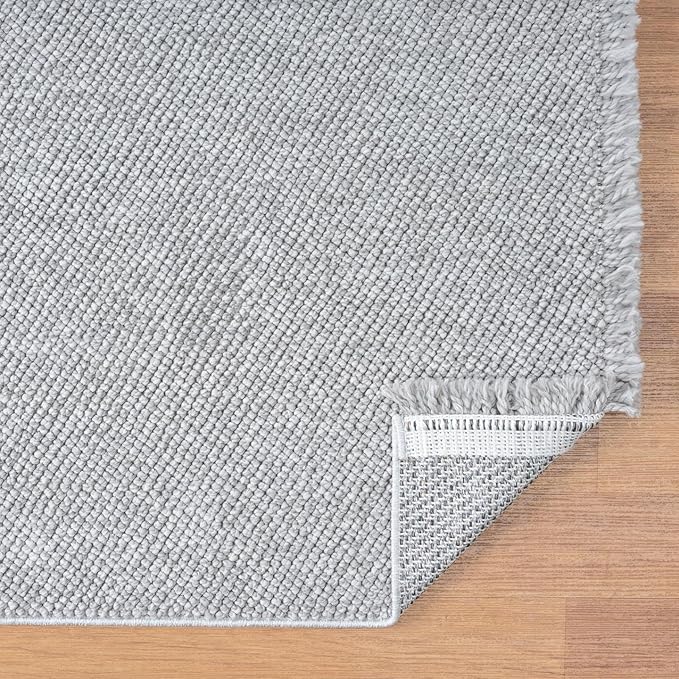 LUXE WEAVERS Solid Machine Woven Gray 2x3 Area Rug, Indoor Stain-Resistant Carpet