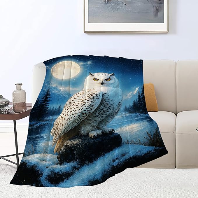 Owl Blanket Cute Owl Throw Blanket Soft Cozy Fleece Fuzzy Stuffed Plush Flannel Gifts for Girls Women Boys Kids Adults 60"X80"