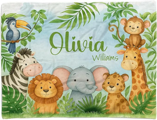 Personalized Baby Blanket with Name, Custom Soft Flanne Blanket for Kisd, Toddlers, Personalized Baby Gifts for Infant Newborn Shower