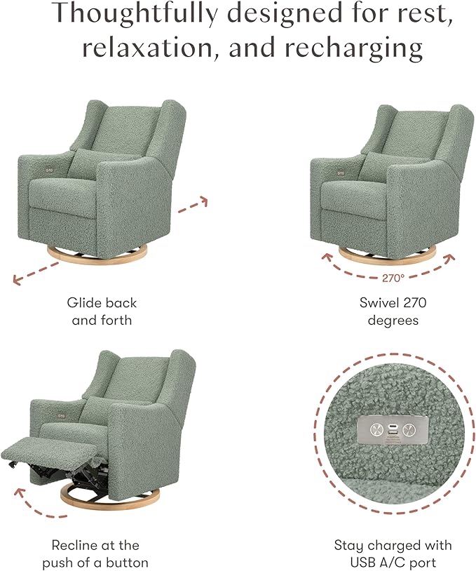 babyletto Kiwi Glider Recliner w/Electronic Control and USB