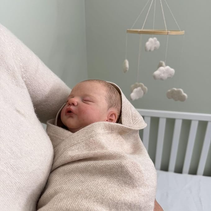 Jet&Bo BABY 100% Cashmere Receiving Blanket with Hood in Brown Sugar - Unisex, 30” x 30” - Ultra Soft, Hypoallergenic & Temperature Regulating – Gift Box and Card Included