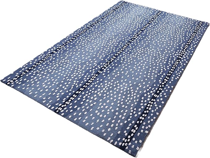 Antelope Cheetah Blue Animal Contemporary Handmade 100% Woolen Area Rugs & Carpets (10 x 14 FT)