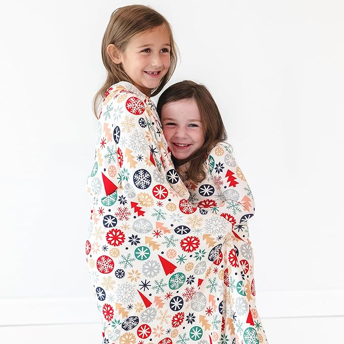 Little Sleepies Christmas Blanket, Soft Viscose from Bamboo Christmas Throw Blanket for Baby Boys & Girls, Lightweight, 50" x 50", Large (Modern & Merry)